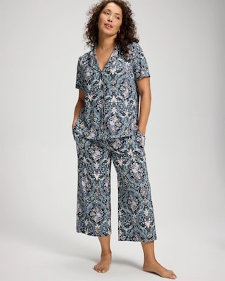 Short Sleeve Notch Collar Pajama Top click to view larger image.