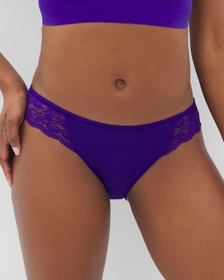 Edge Cotton Blend Bikini Panty with Lace
