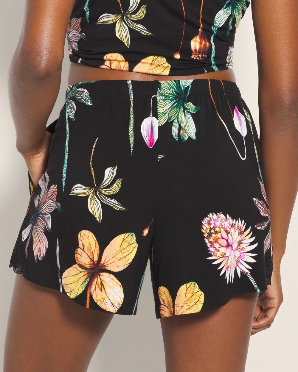 Cool Nights Lace-Trim Pajama Shorts