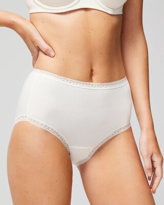 Cotton Brief Panty with Lace Trim