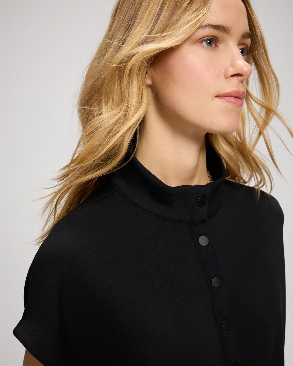 Modern Modal Quarter-Zip Short Sleeve Jacket click to view larger image.