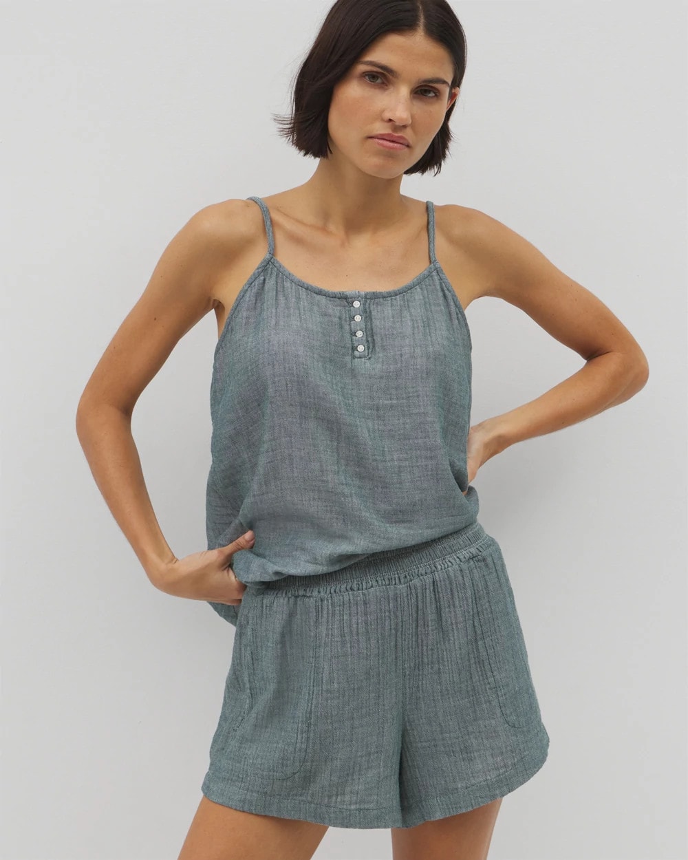 Cotton Gauze Pajama Shorts