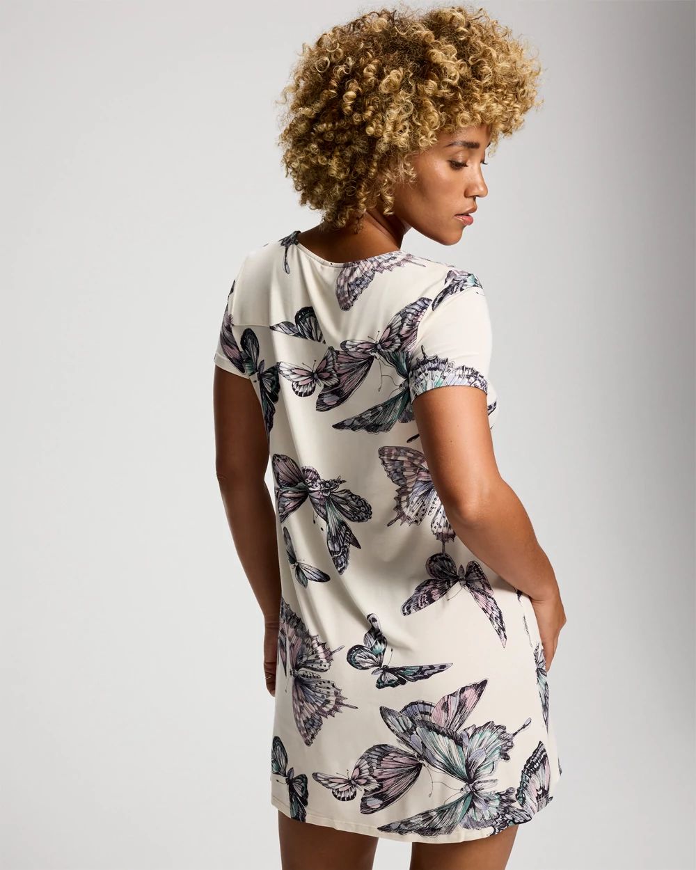 Short Sleeve Scoop Neck Sleepshirt click to view larger image.