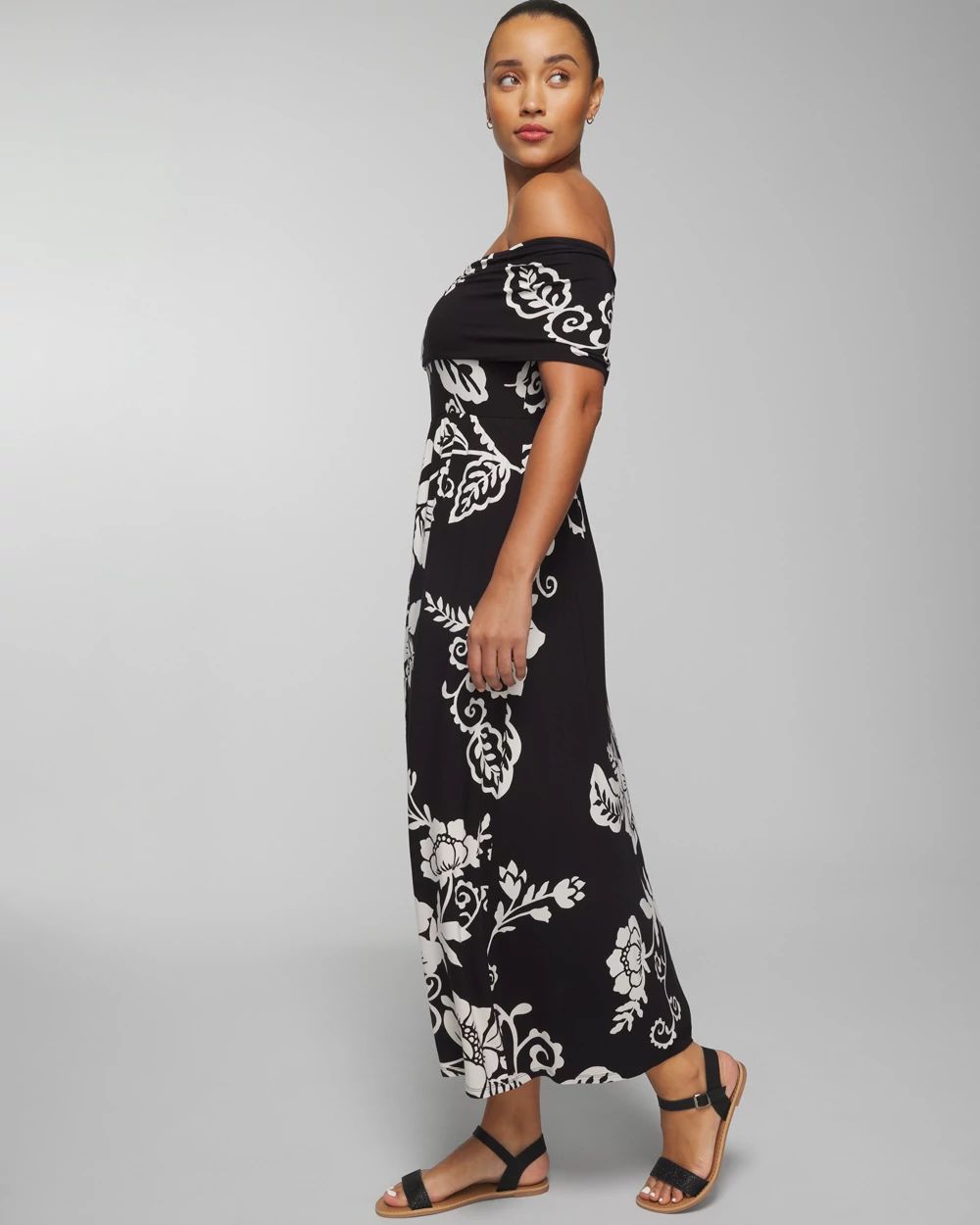 Soft Jersey Off-The-Shoulder Midi Bra Dress