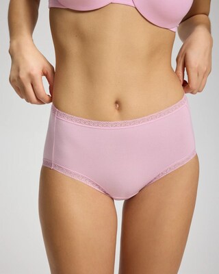 Cotton Brief Panty with Lace Trim