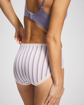 Cotton Brief Panty with Lace Trim click to view larger image.