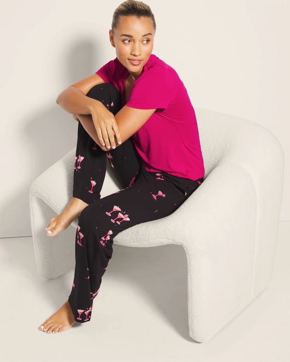 Cool Nights Packaged Short-Sleeve Pant Pajama Set