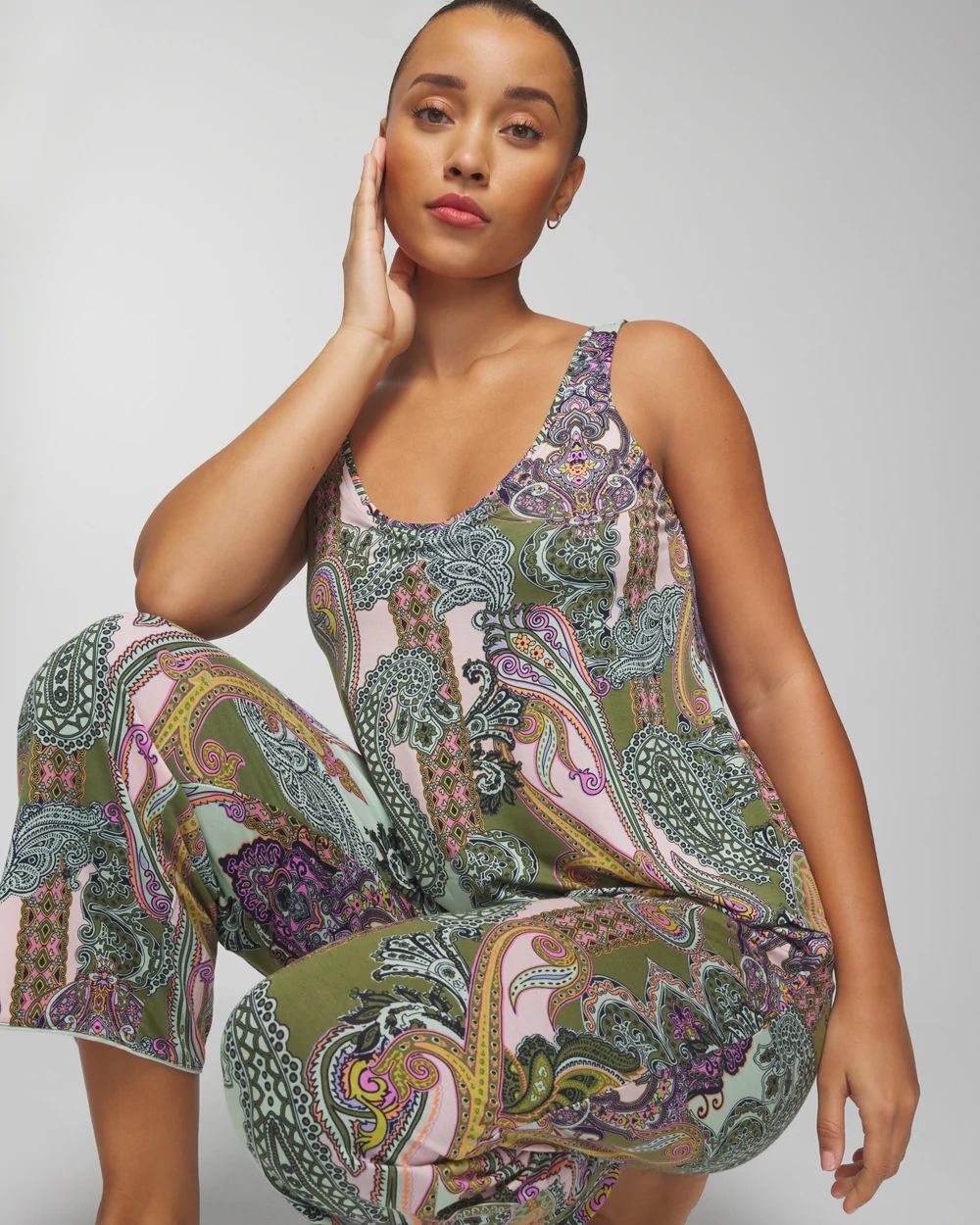 Pajama Tank With Piping