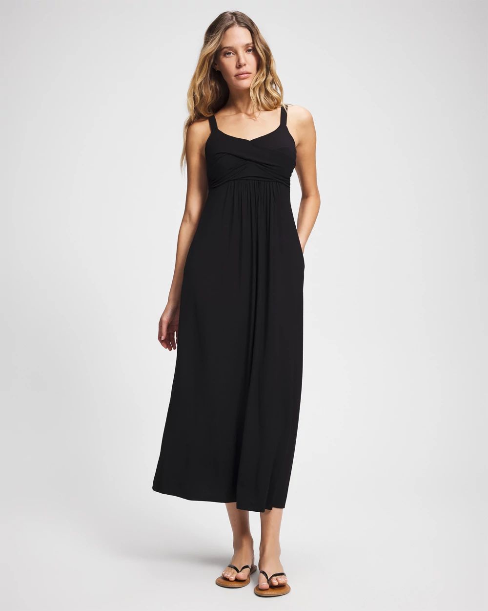 blue dress for baby girl Free People Adella Maxi Slip Dress Black Xs main image 1