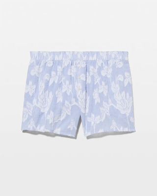 Cotton Striped Jacquard Pajama Shorts click to view larger image.