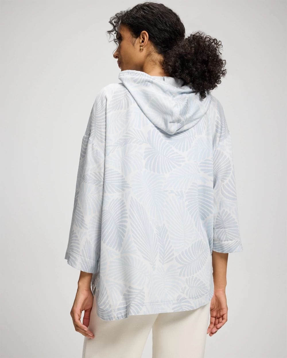 Chambray Oversized Zip-Up Jacket