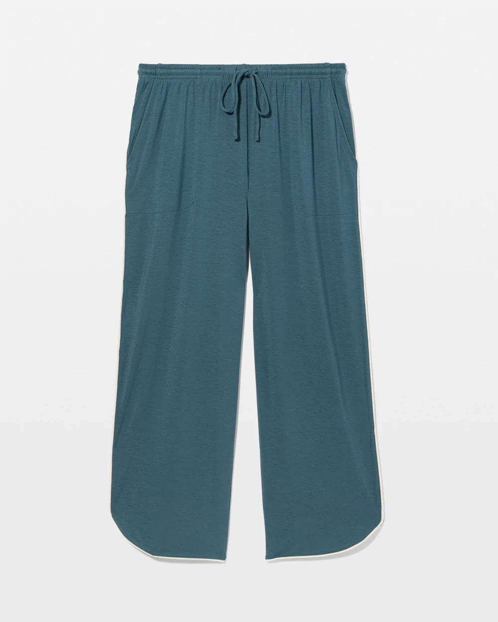 Solid Piped Crop Pajama Pant click to view larger image.