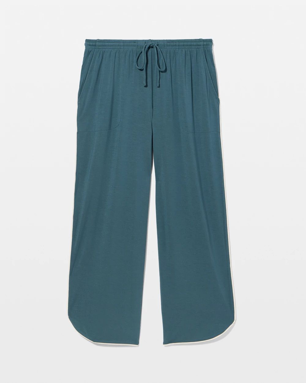 Cool Nights Solid Piped Crop Pajama Pant
