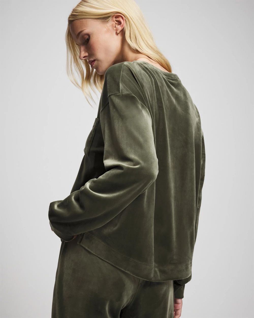 Velour Crewneck Sweatshirt