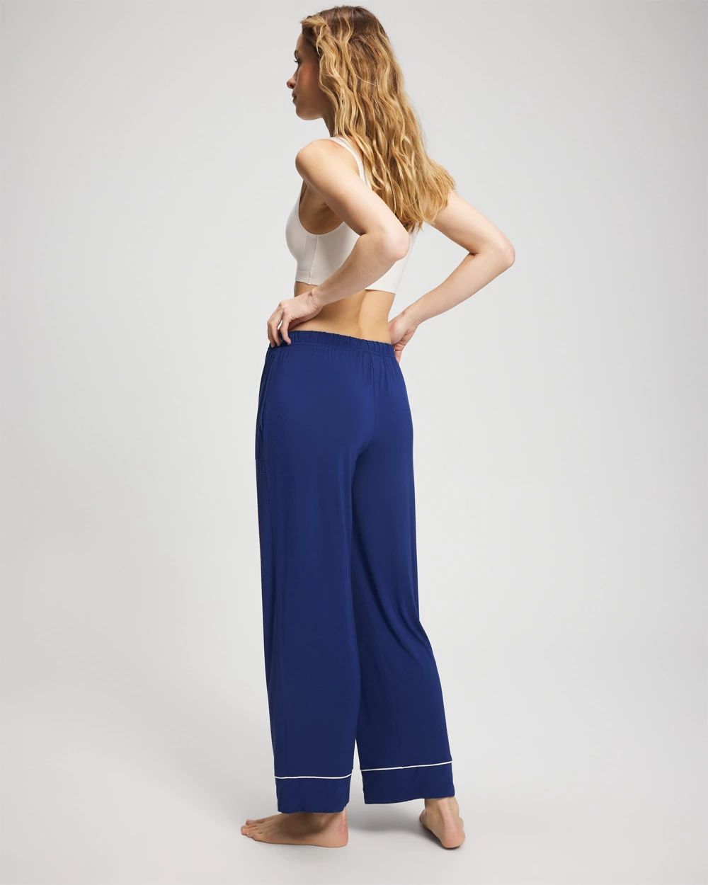 Cool Nights Solid Piped Pajama Pant
