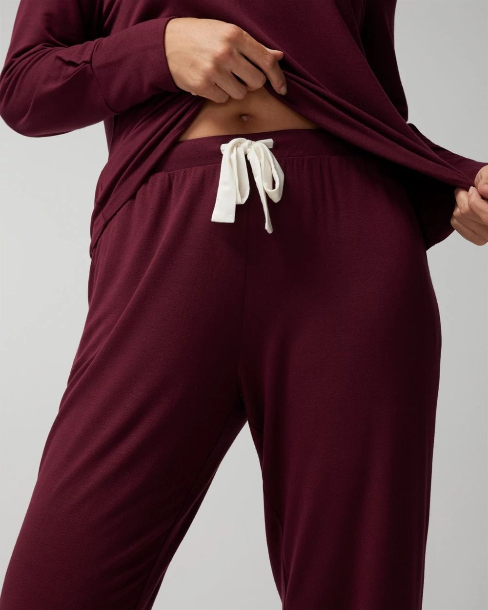 Long-Sleeve V-Neck Pajama Set