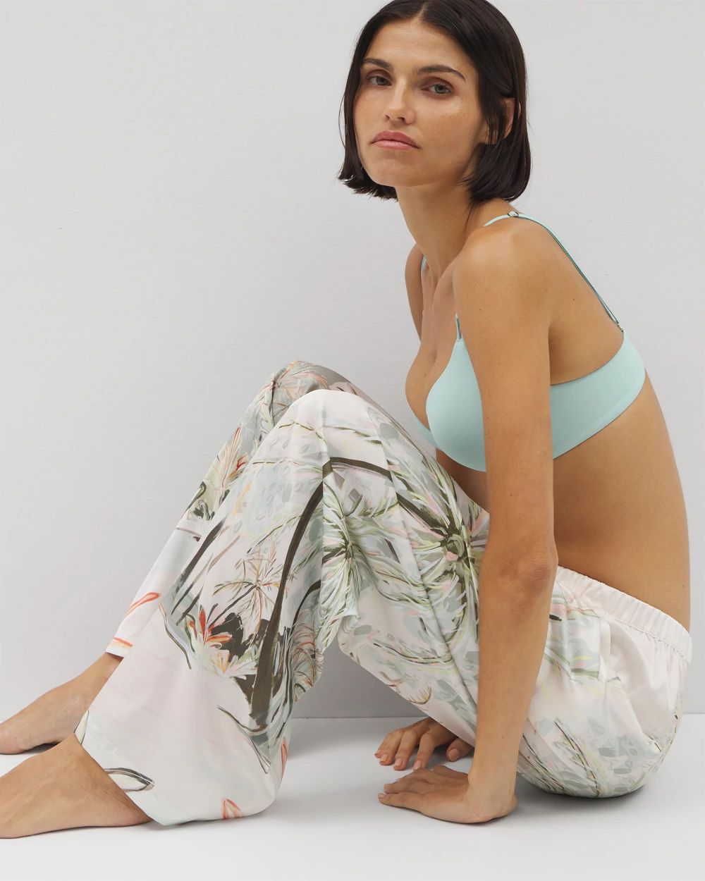 Satin Printed Pajama Pants