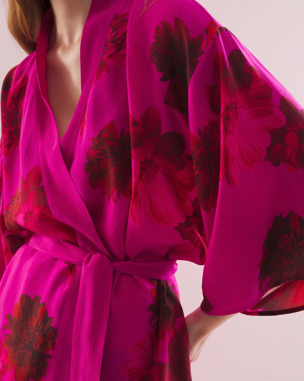 Silk Chiffon Short Robe | Soma