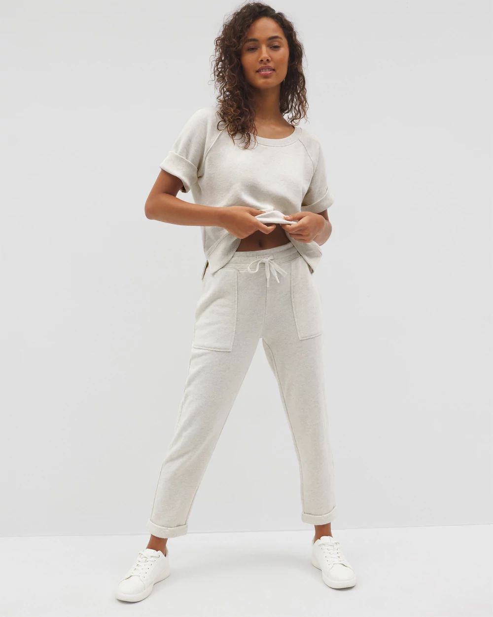Cotton Terry Cropped Pants