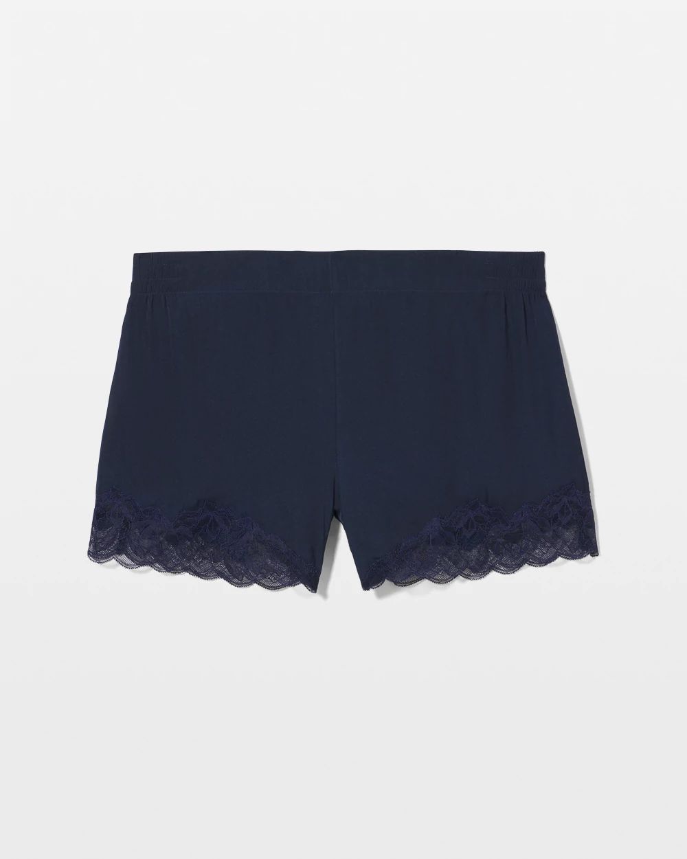 Crinkle Satin Lace Trim Pajama Shorts
