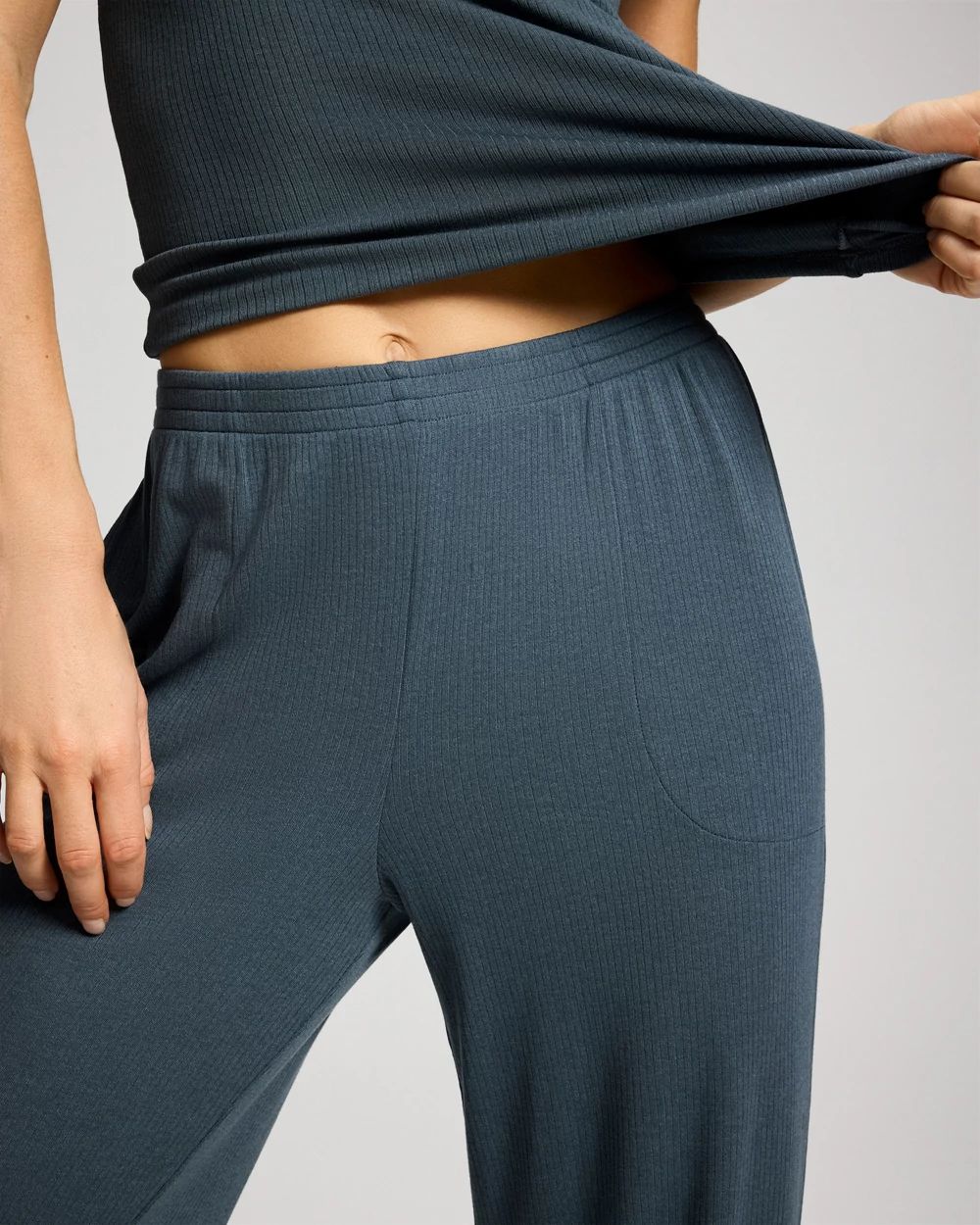 Lightweight Rib Knit Crop Pajama Pants