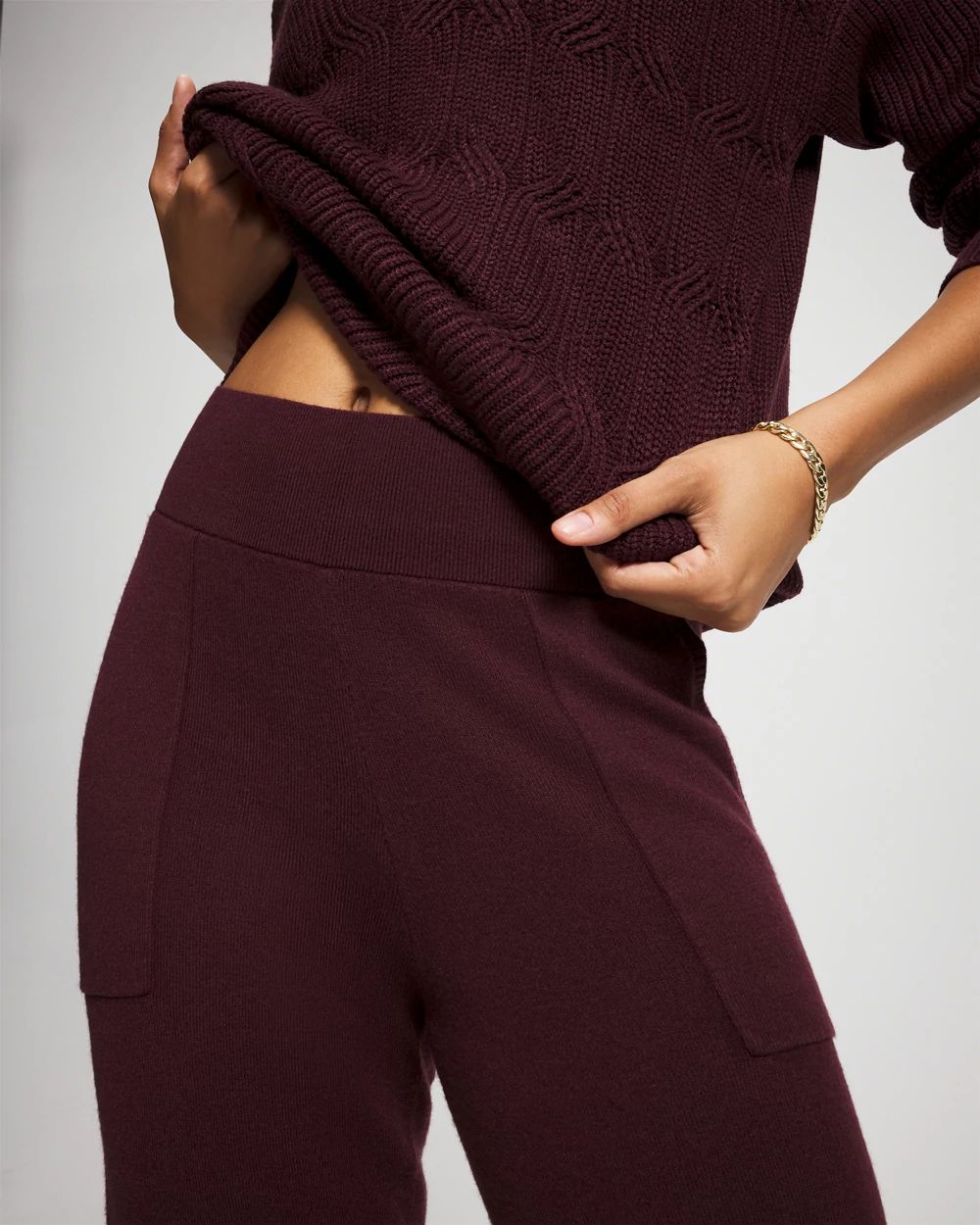 Recycled Yarn Straight Leg Ankle Pant