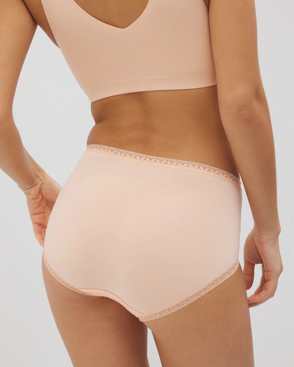 Cotton Brief Panty with Lace Trim click to view larger image.