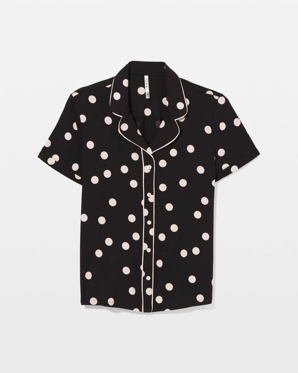 Cool Nights Short Sleeve Notch Collar Pajama Top