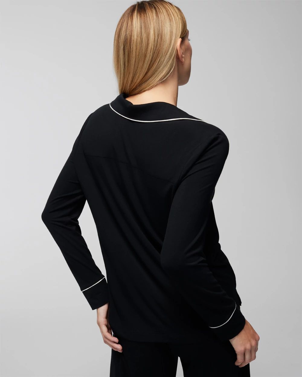 Cool Nights Long-Sleeve Notch Collar Pajama Top