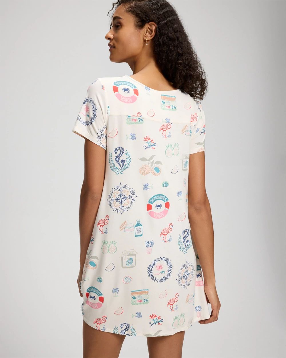 Short Sleeve Scoop Neck Sleepshirt click to view larger image.