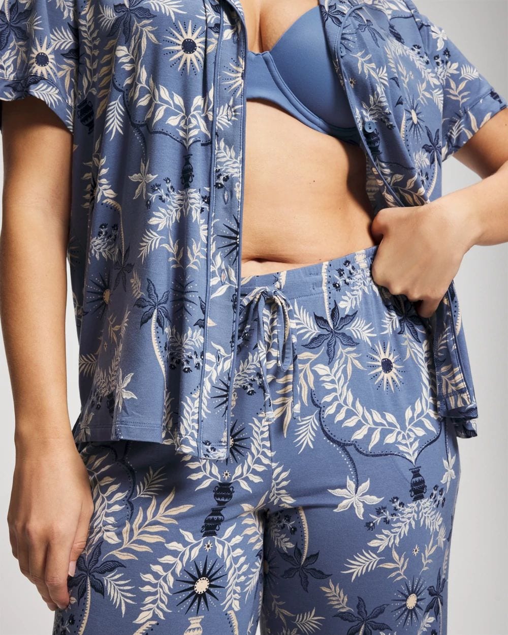 Cool Nights Piped Crop Pajama Pants