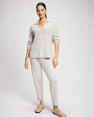 Premier Knit Cable Knit Collared Sweater click to view larger image.