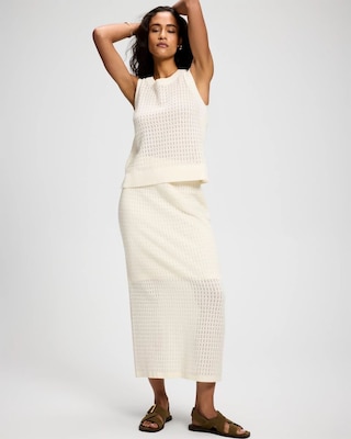 Cotton Pointelle Sweater Tank click to view larger image.