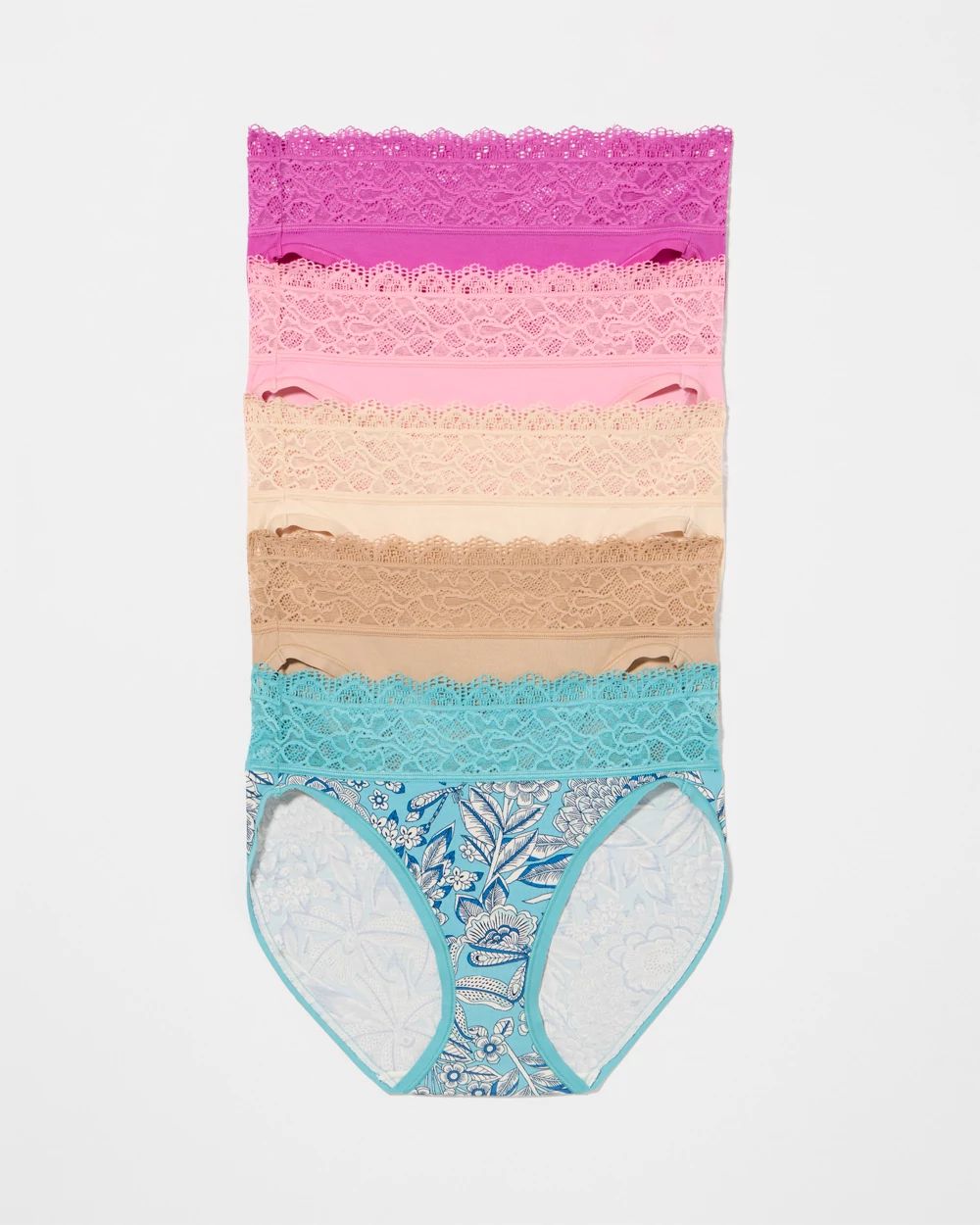 Embraceable High-Leg Panty with Super Soft Enchanting Lace 5 pack