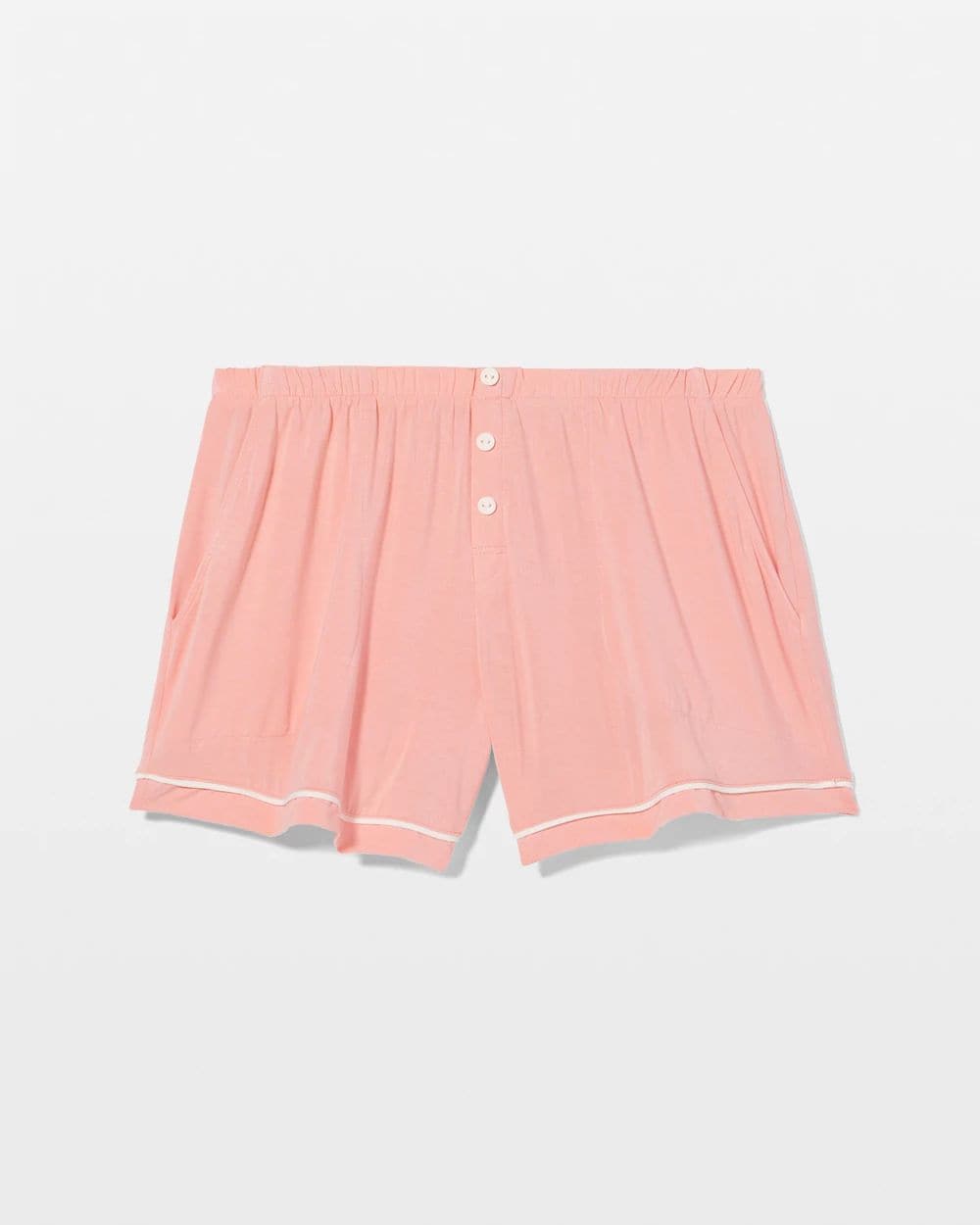 Cool Nights Solid Piped Pajama Shorts