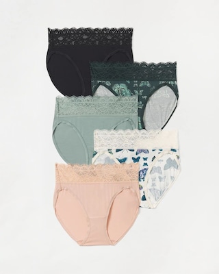 High-Leg Panty with Super Soft Enchanting Lace 5 pack