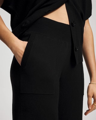 Recycled Yarn Wide Leg Crop Pants click to view larger image.