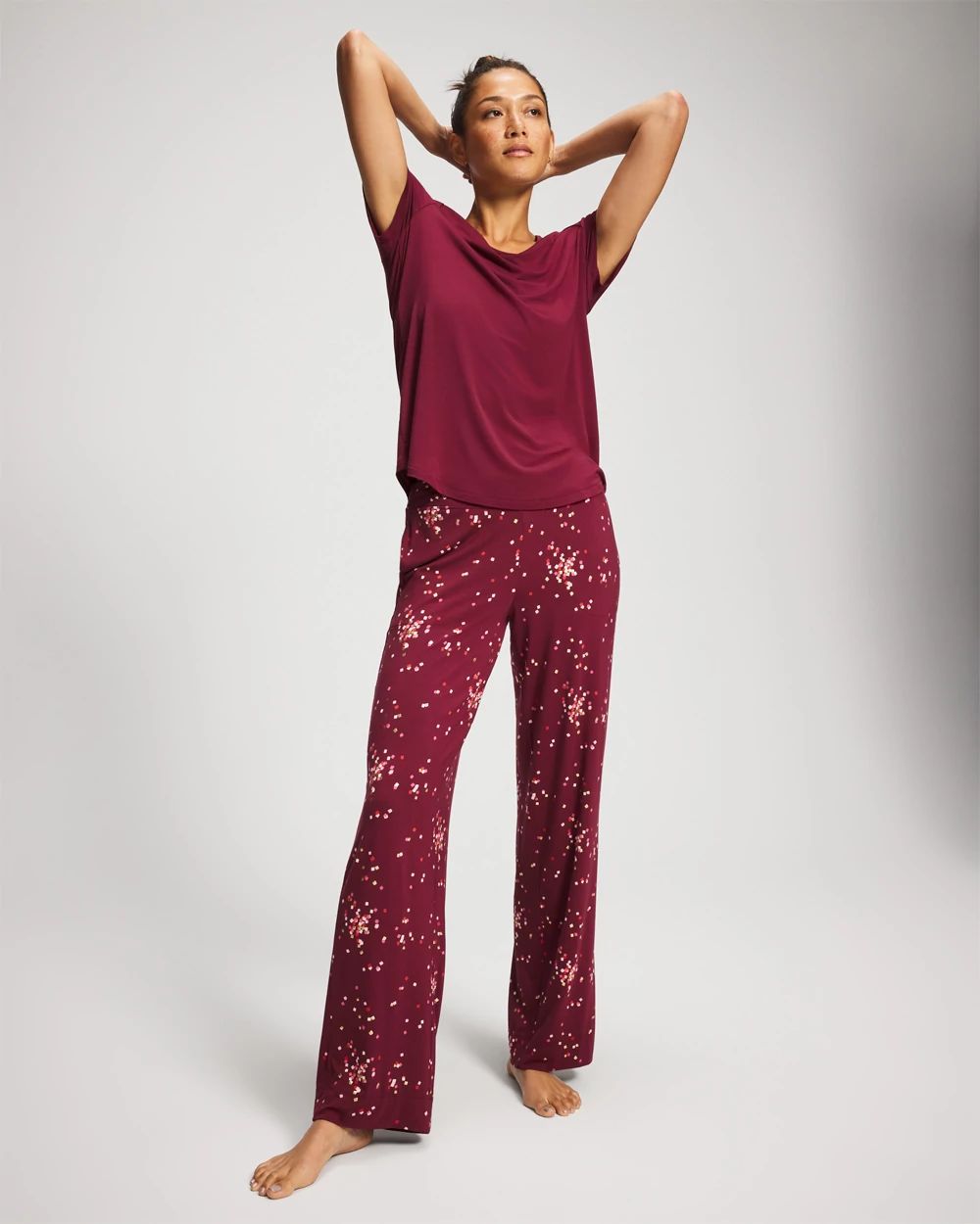 Cool Nights Packaged Short-Sleeve Pant Pajama Set
