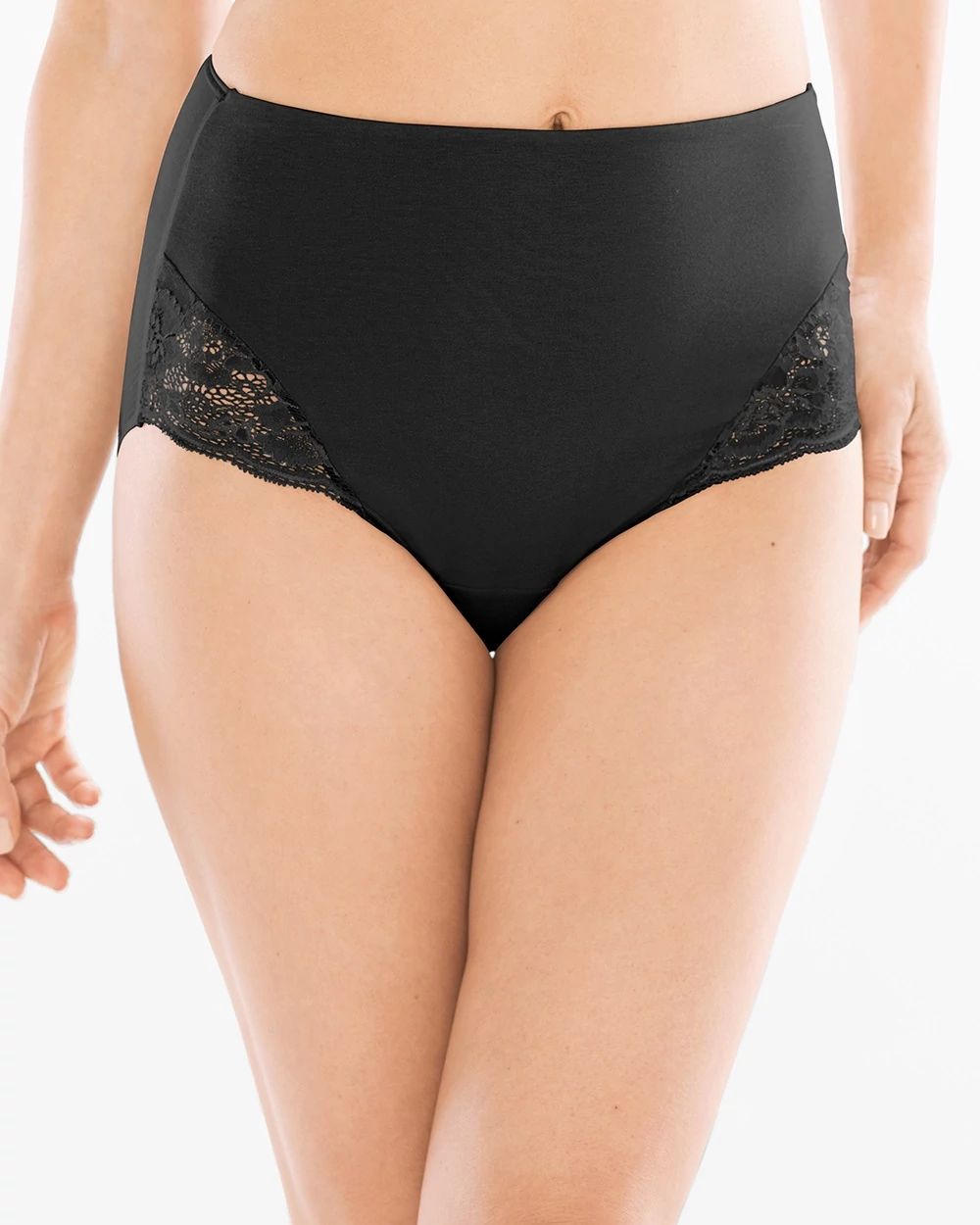 Cotton Blend with Lace Retro Brief