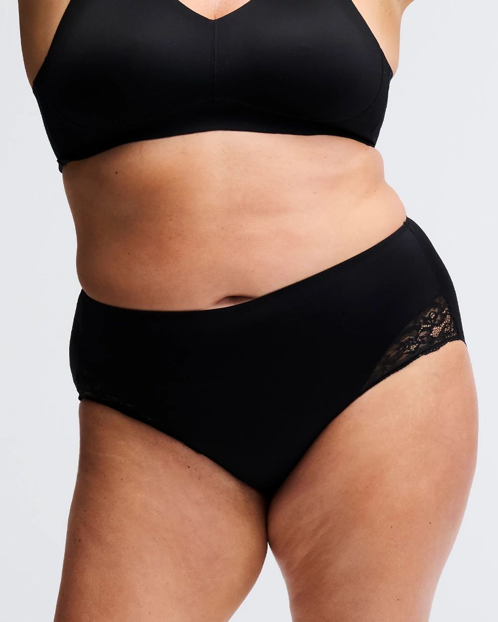 High-Waist Brief Panty with Lace