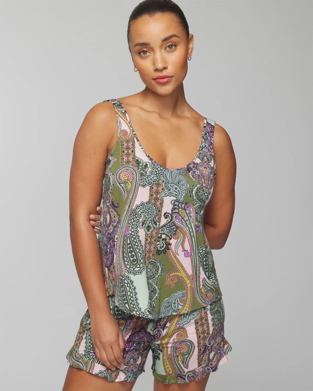 Pajama Tank With Piping