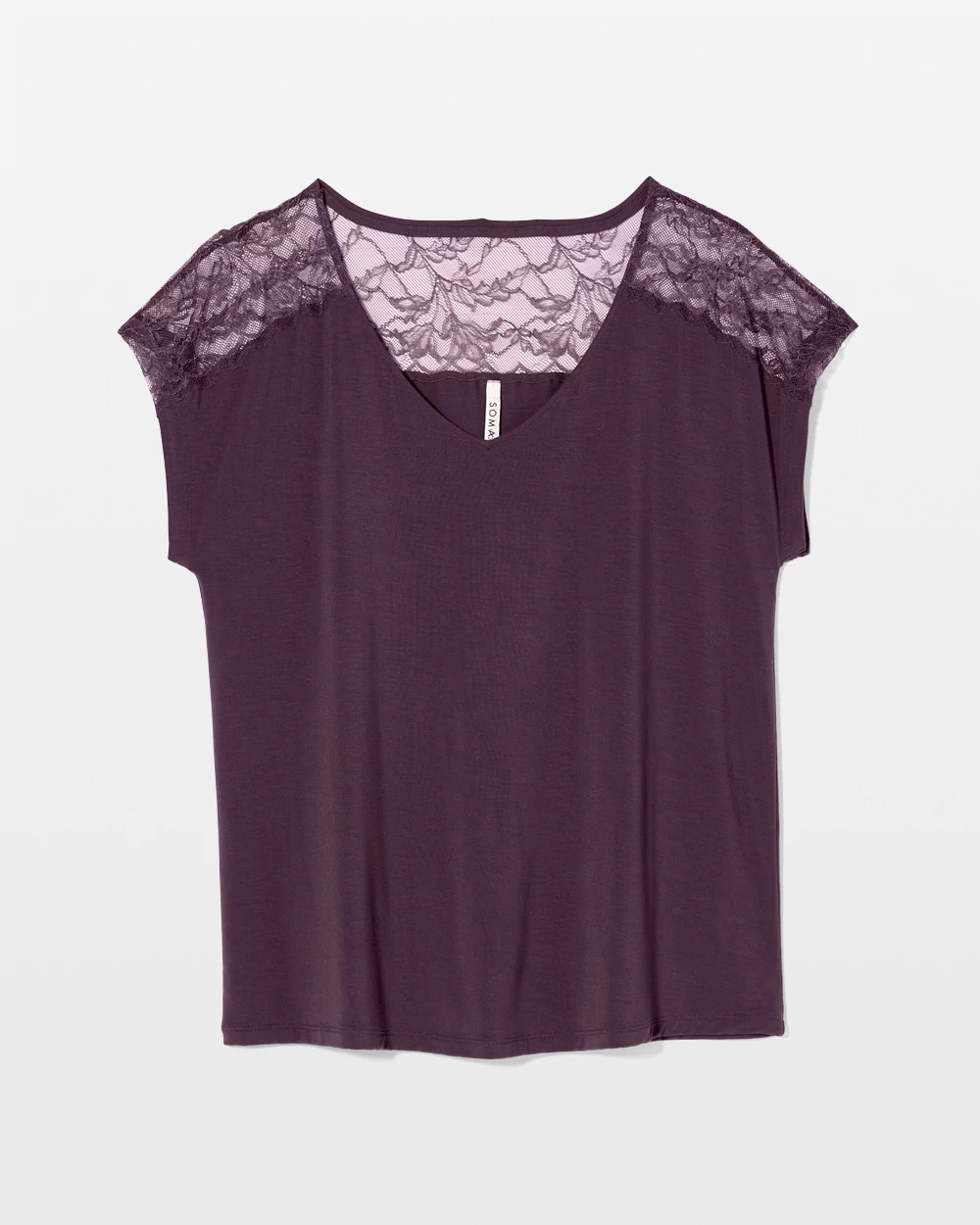 Short Sleeve Lace Pajama Tee