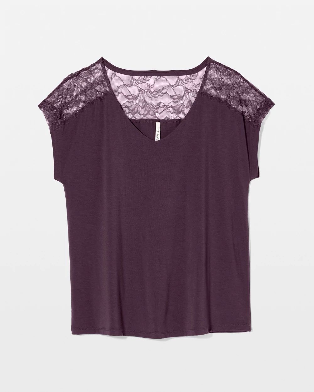 Cool Nights Short Sleeve Lace Pajama Tee
