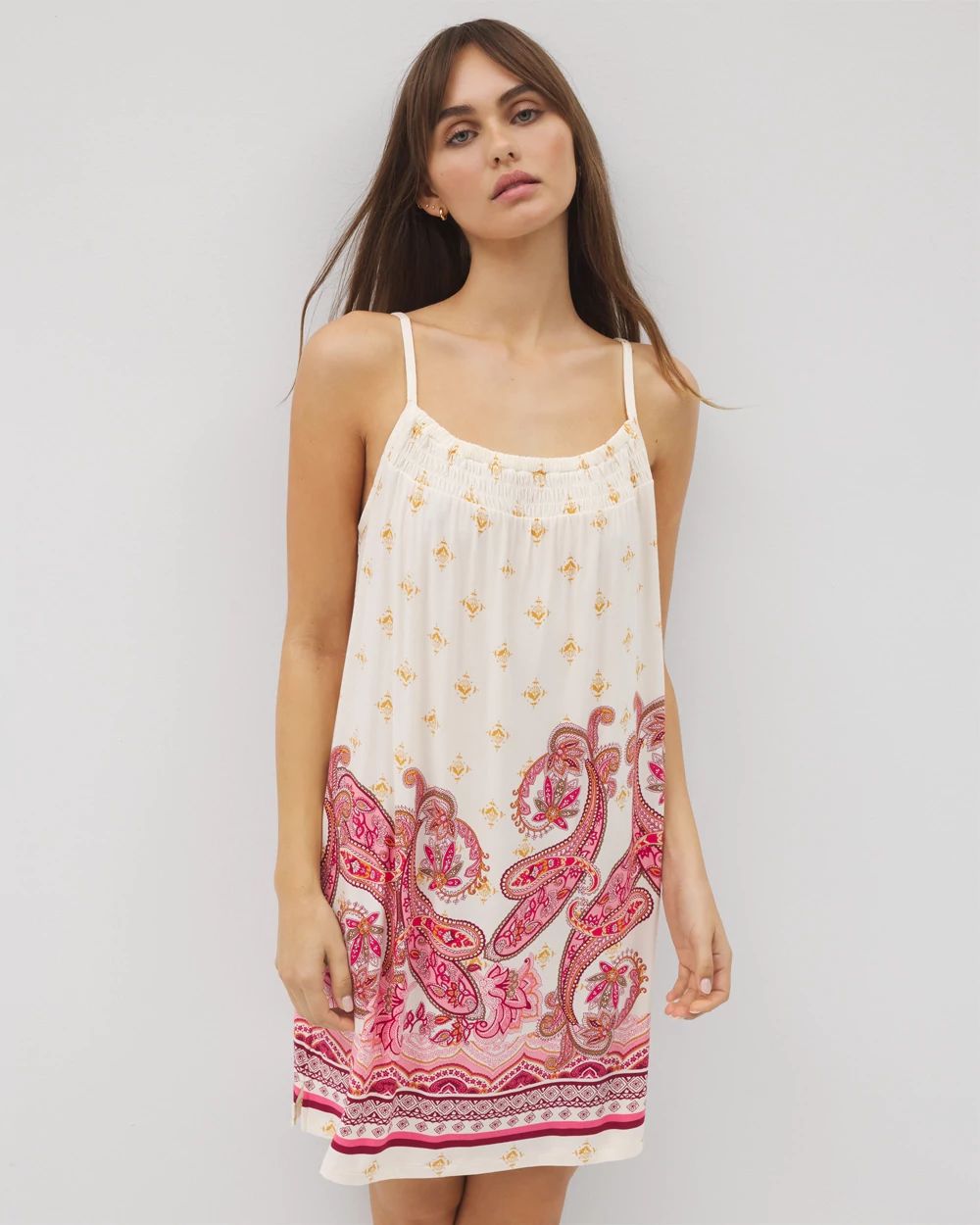 Cool Nights Smocked Neck Chemise