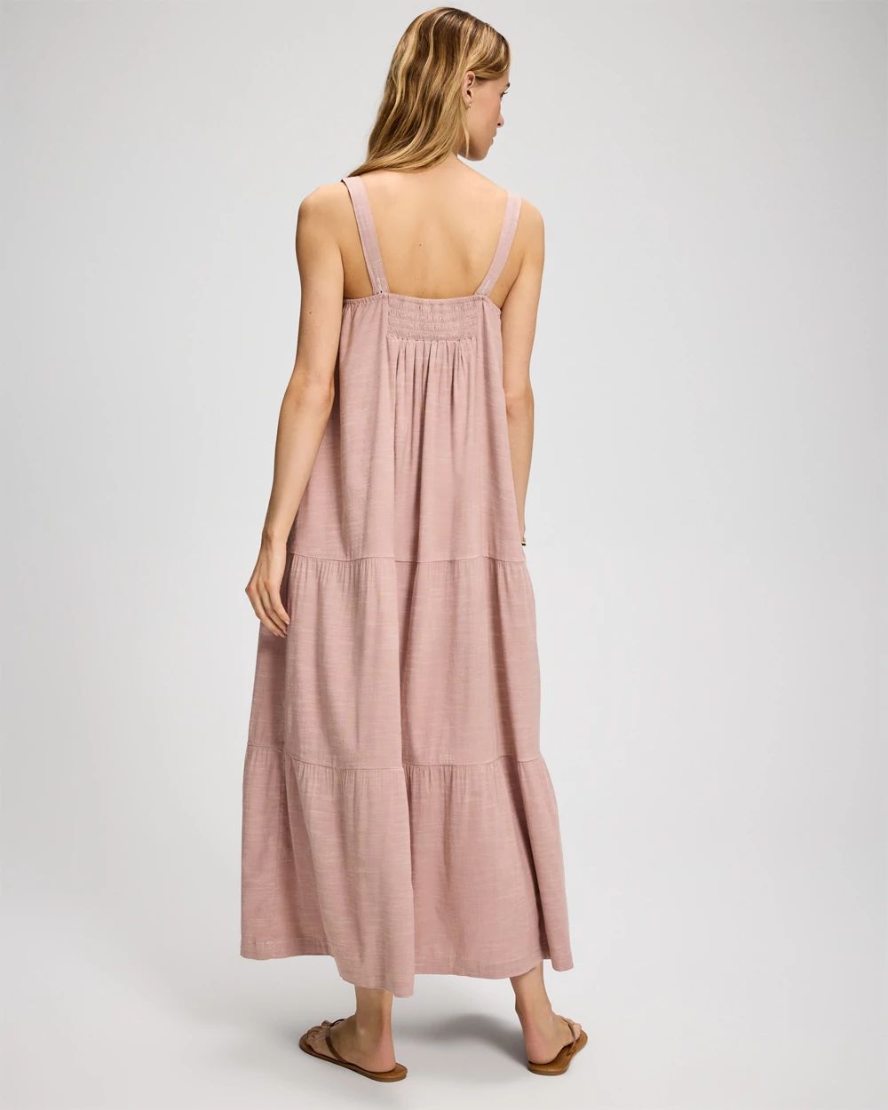 Beach Cotton Tiered Maxi Dress