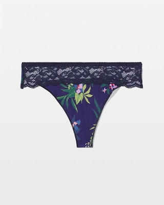 Thong Panty with Lace Trim click to view larger image.