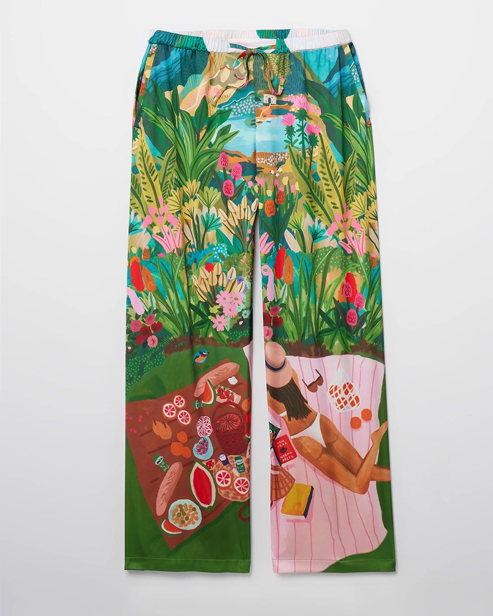 Wide-Leg Pajama Pants