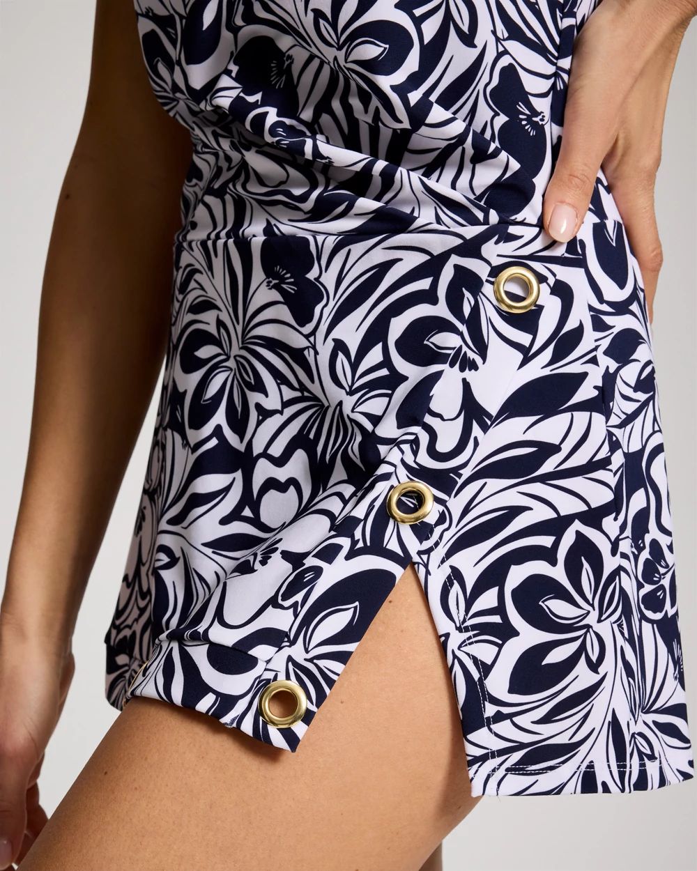 Paradise Grove Square-Neck Swim Dress click to view larger image.