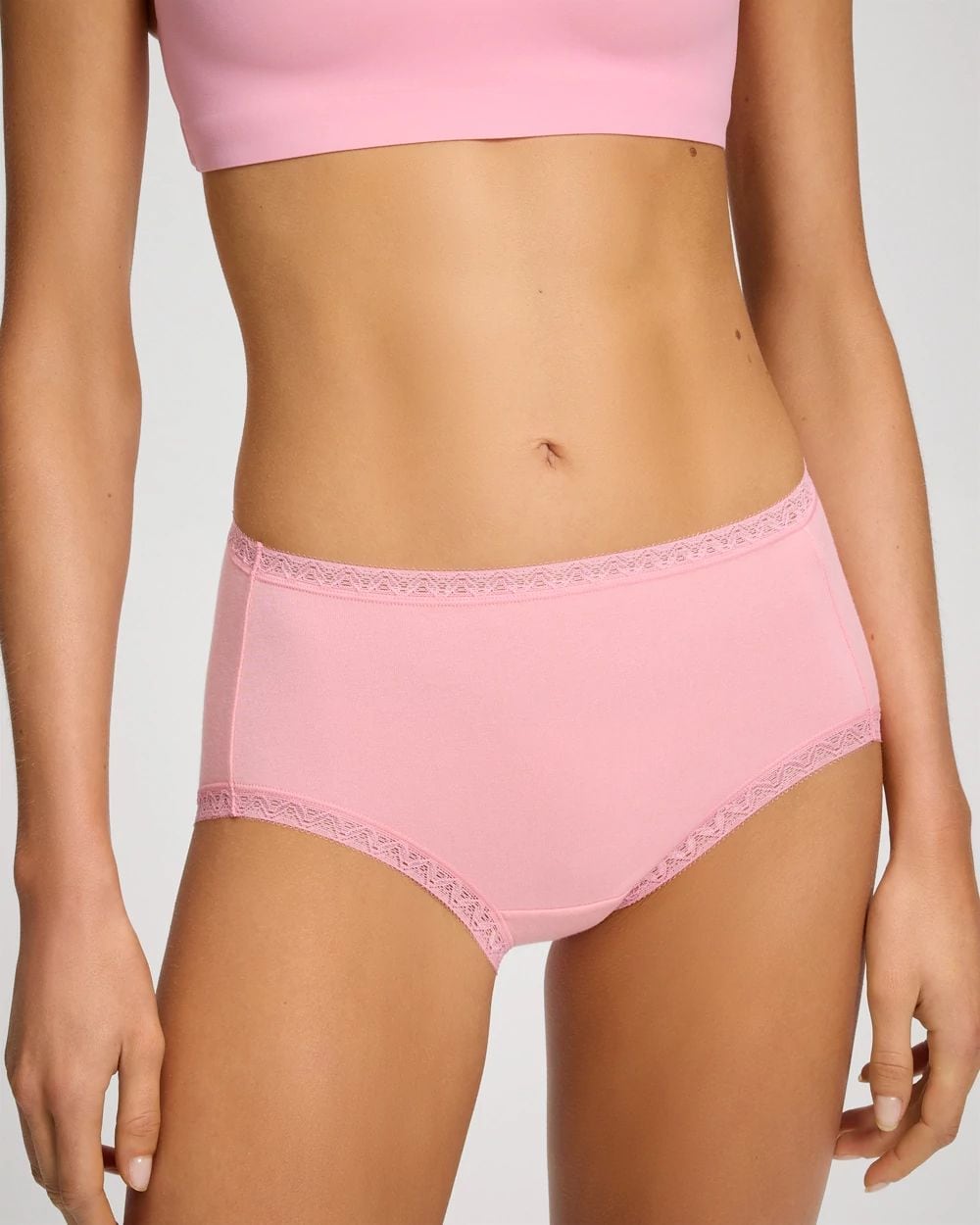 Cotton Brief Panty with Lace Trim