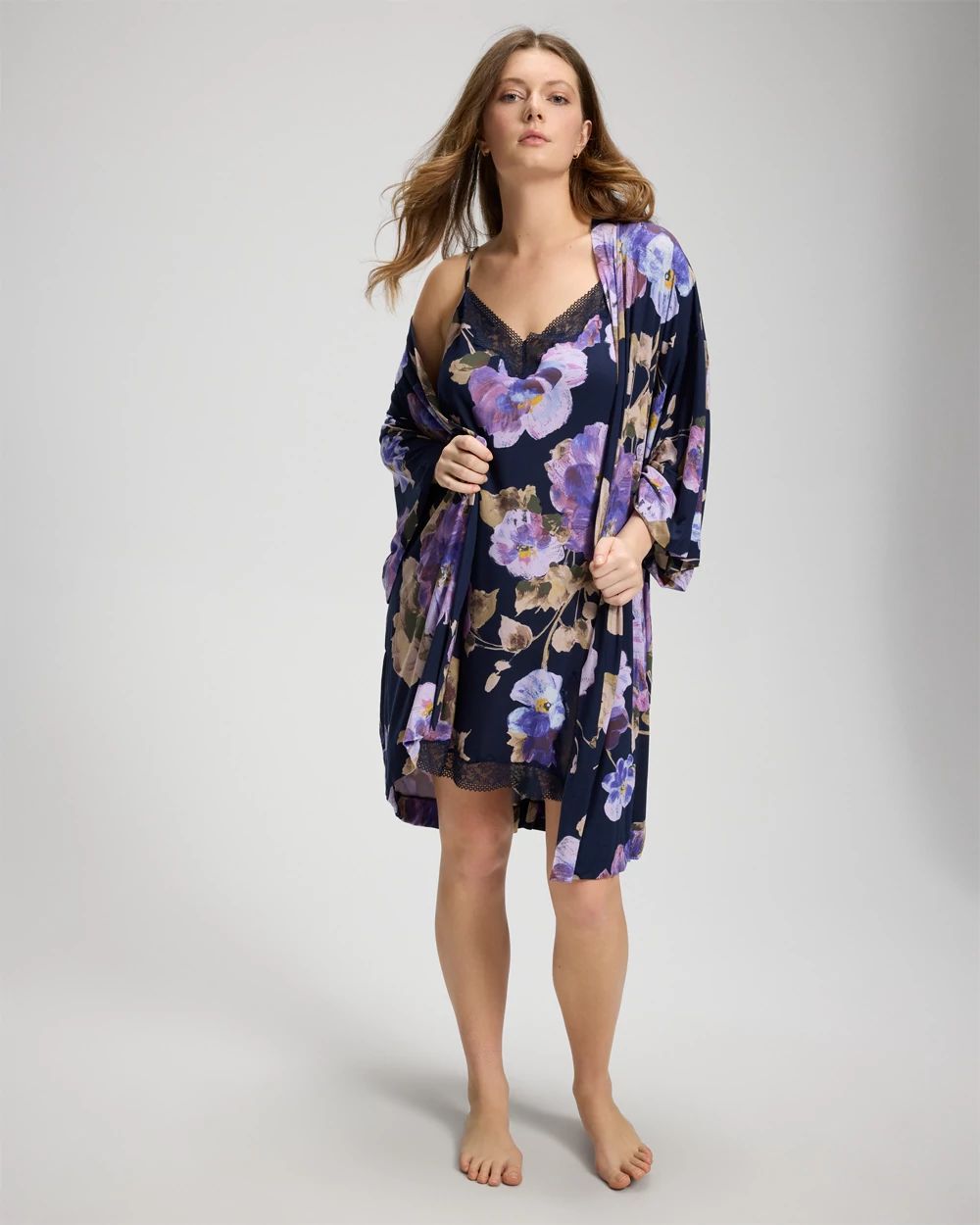 Cool Nights Bold Floral Lace Chemise